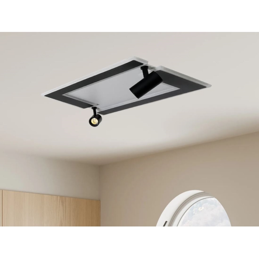 Iluminação de teto LED com regulação LED/80W/230V 3000-6500K preto + comando