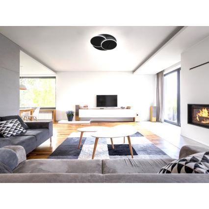Iluminação de teto LED com regulação LED/90W/230V 3000-6500K preto + comando
