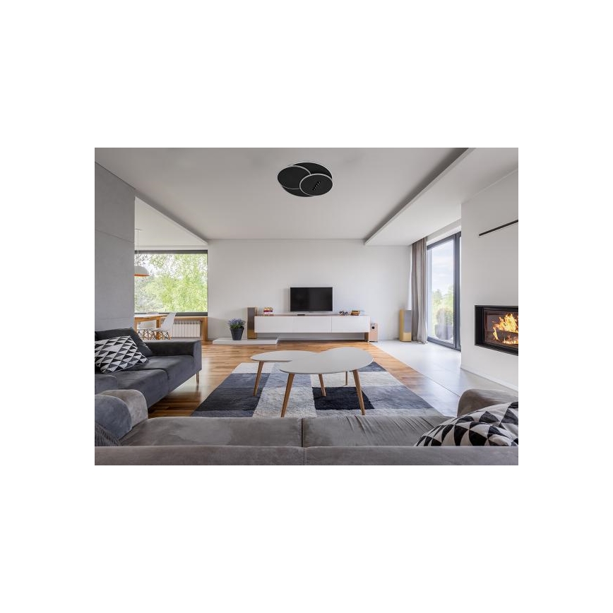 Iluminação de teto LED com regulação LED/90W/230V 3000-6500K preto + comando
