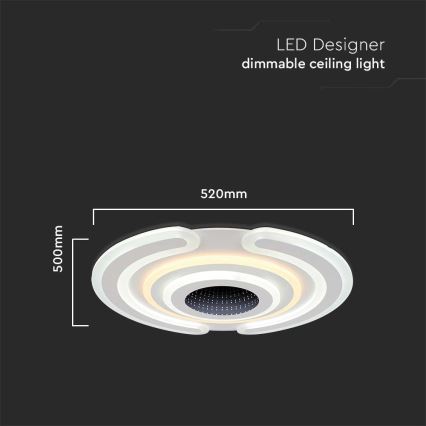 Iluminação de teto LED com regulação LED/95W/230V 3000-6500K + controlo remoto