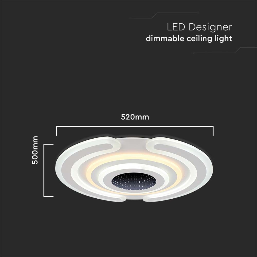Iluminação de teto LED com regulação LED/95W/230V 3000-6500K + controlo remoto