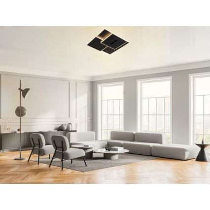 Iluminação de teto LED com regulação LED/95W/230V 3000-6500K preto + comando