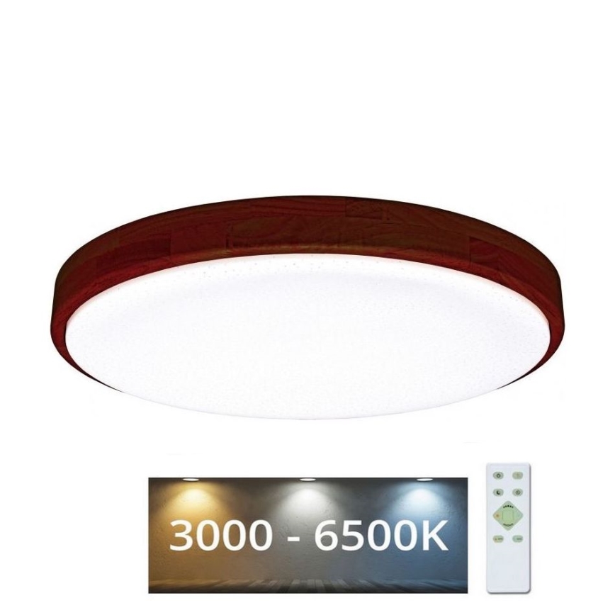 Iluminação de teto LED com regulação LENA LED/24W/230V 3000-6500K carvalho + comando