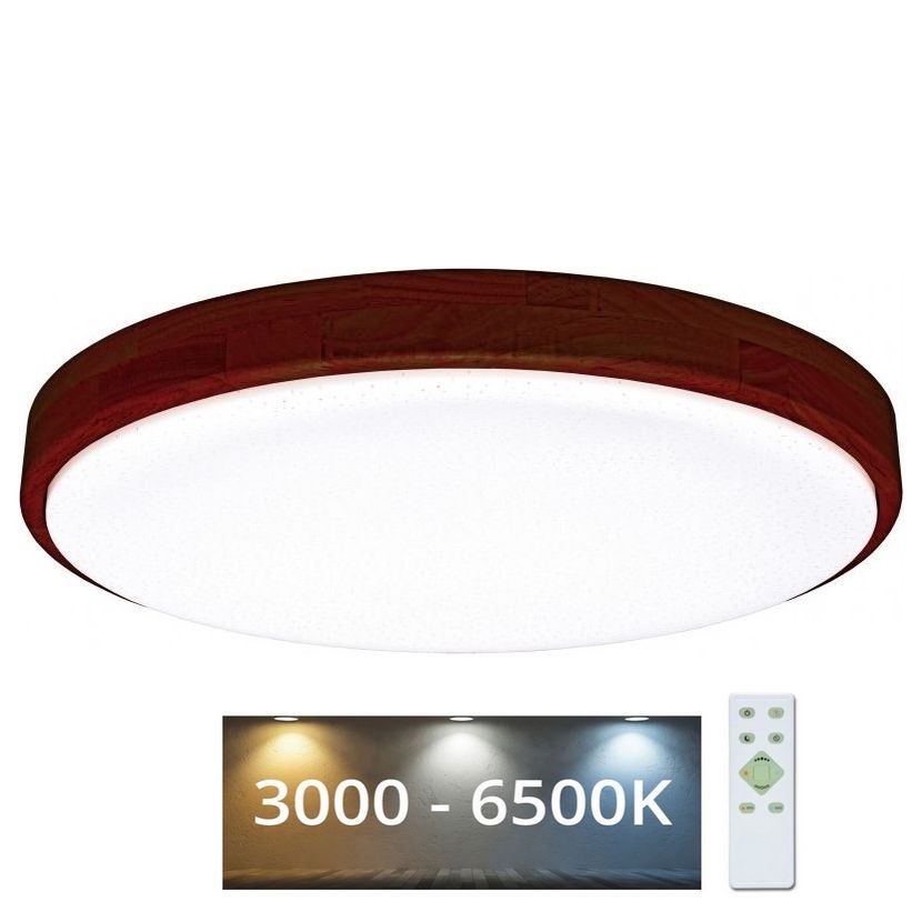 Iluminação de teto LED com regulação LENA LED/60W/230V 3000-6500K carvalho + comando