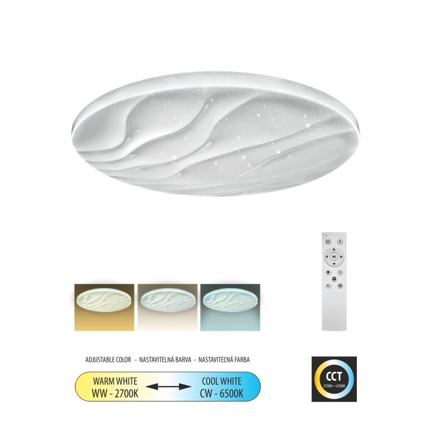 Iluminação de teto LED com regulação LIKA LED/36W/230V 2700-6500K diâmetro 48 cm + comando