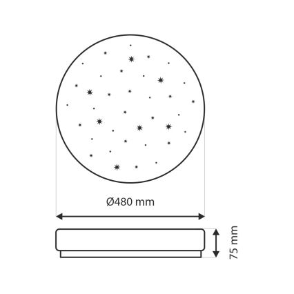 Iluminação de teto LED com regulação LIKA LED/36W/230V 2700-6500K diâmetro 48 cm + comando
