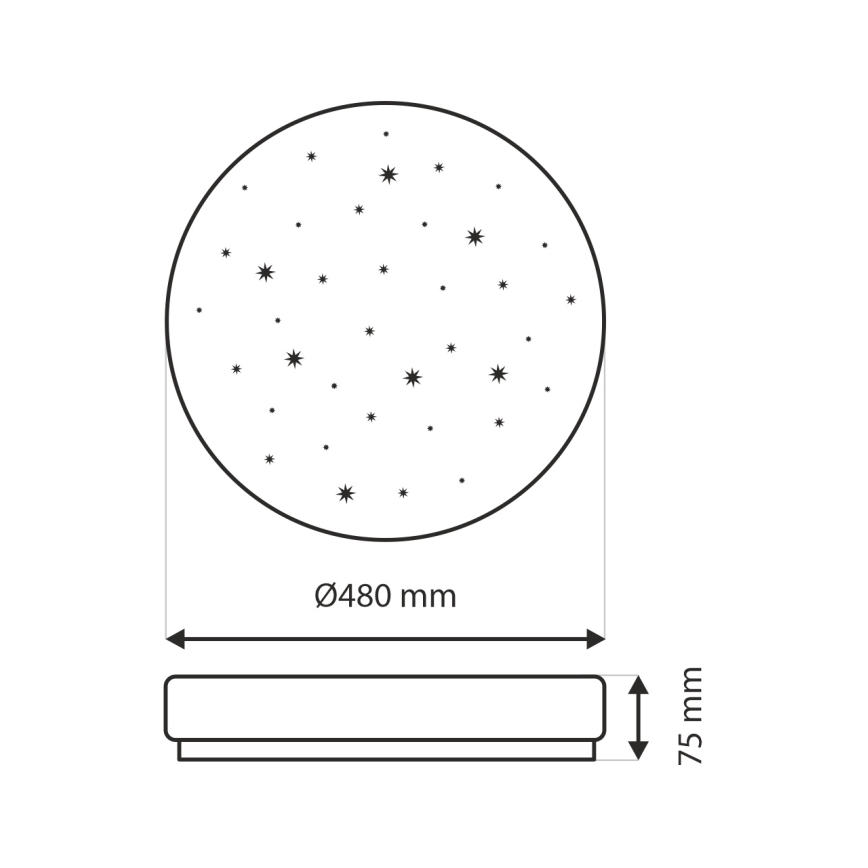 Iluminação de teto LED com regulação LIKA LED/36W/230V 2700-6500K diâmetro 48 cm + comando