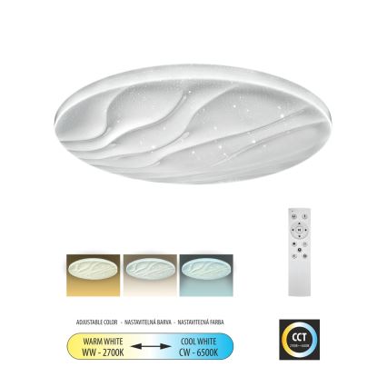 Iluminação de teto LED com regulação LIKA LED/60W/230V 2700-6500K diâmetro 58 cm + comando