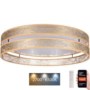 Iluminação de teto LED com regulação LIMA LED/36W/230V 2700-6500K Wi-Fi Tuya + controlo remoto dourada