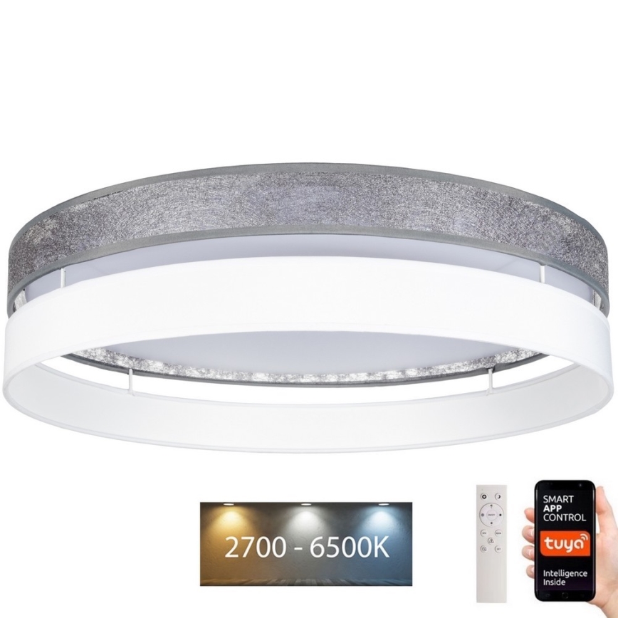 Iluminação de teto LED com regulação LIMA LED/36W/230V 2700-6500K Wi-Fi Tuya + controlo remoto prateado/branco
