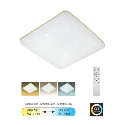 Iluminação de teto LED com regulação MANA LED/36W/230V 2700-6500K 43x43 cm + comando