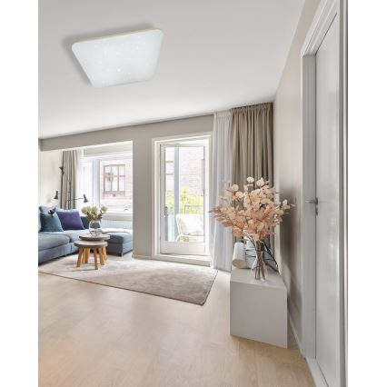Iluminação de teto LED com regulação MANA LED/60W/230V 2700-6500K 53x53 cm + comando