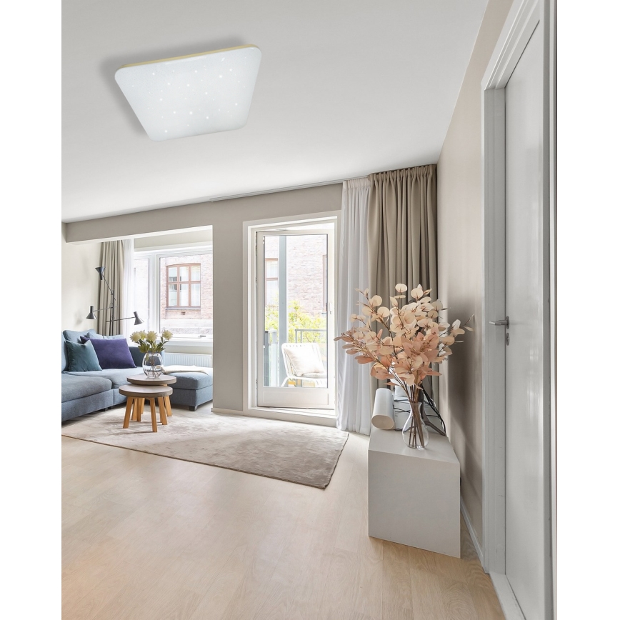 Iluminação de teto LED com regulação MANA LED/60W/230V 2700-6500K 53x53 cm + comando