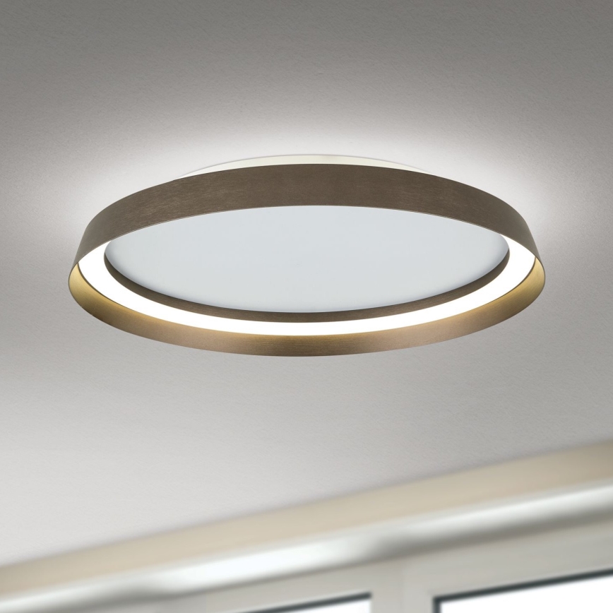 Iluminação de teto LED com regulação MANTA LED/38W/230V 2700/3000/4000K diâmetro 45 cm castanho