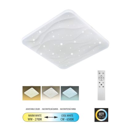 Iluminação de teto LED com regulação NERIS LED/36W/230V 2700-6500K 43x43 cm + comando