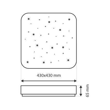 Iluminação de teto LED com regulação NERIS LED/36W/230V 2700-6500K 43x43 cm + comando