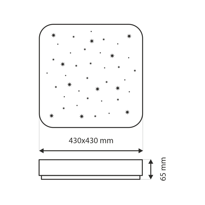 Iluminação de teto LED com regulação NERIS LED/36W/230V 2700-6500K 43x43 cm + comando
