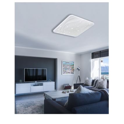 Iluminação de teto LED com regulação NERIS LED/60W/230V 2700-6500K 53x53 cm + comando
