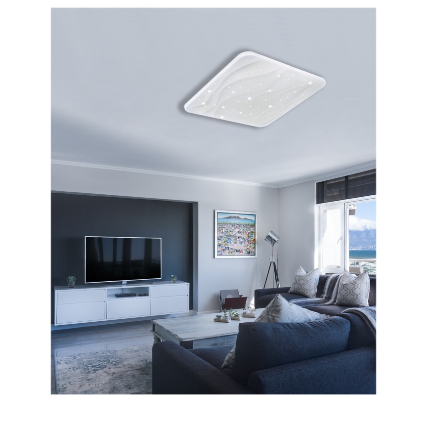 Iluminação de teto LED com regulação NERIS LED/60W/230V 2700-6500K 53x53 cm + comando