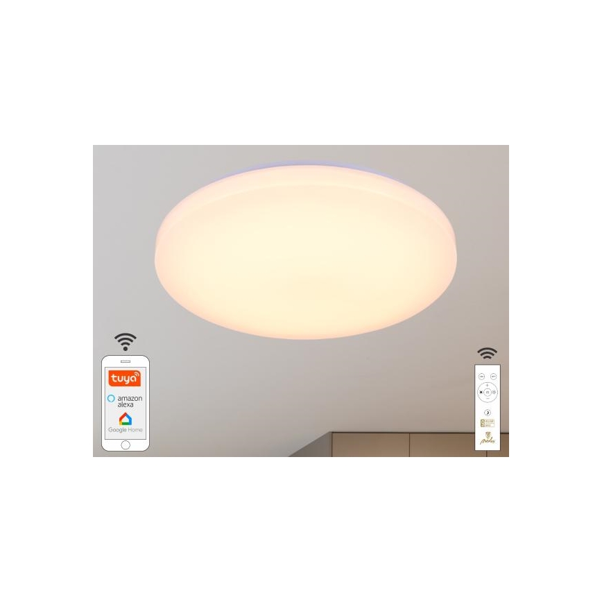 Iluminação de teto LED com regulação OPAL LED/48W/230V 2700-6500K Wi-Fi Tuya branco + comando