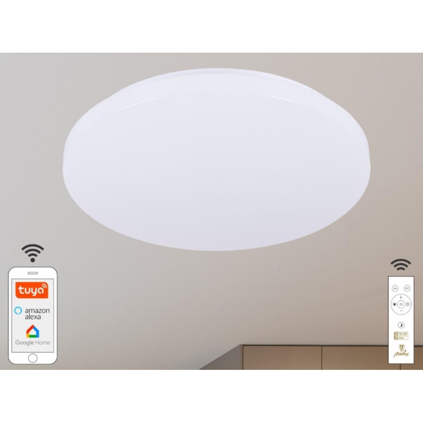 Iluminação de teto LED com regulação OPAL LED/48W/230V 2700-6500K Wi-Fi Tuya branco + comando