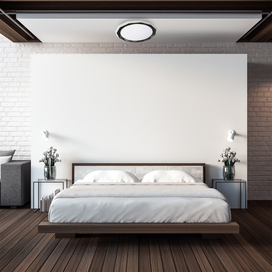 Iluminação de teto LED com regulação OSCAR LED/45W/230V 3000-6000K preto + controlo remoto