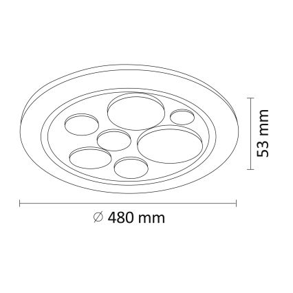 Iluminação de teto LED com regulação PLANET LED/72W/230V d. 48 cm 3000-6500K + CR