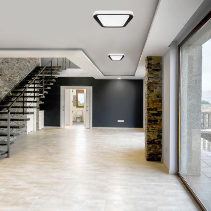 Iluminação de teto LED com regulação QUADRO LED/38W/230V 3000-6000K branco/preto + controlo remoto