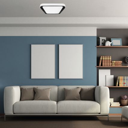 Iluminação de teto LED com regulação QUADRO LED/38W/230V 3000-6000K branco/preto + controlo remoto