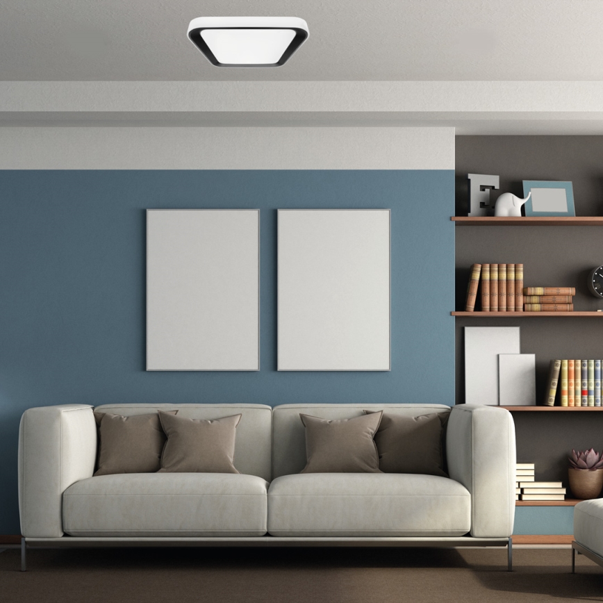 Iluminação de teto LED com regulação QUADRO LED/38W/230V 3000-6000K branco/preto + controlo remoto