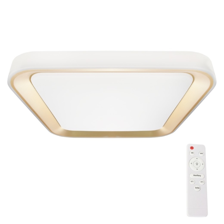 Iluminação de teto LED com regulação QUADRO LED/66W/230V 3000-6000K branco/dourado + controlo remoto