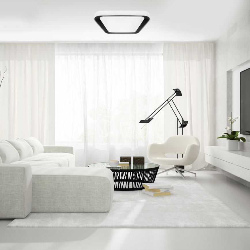 Iluminação de teto LED com regulação QUADRO LED/66W/230V 3000-6000K branco/preto + controlo remoto