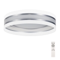Iluminação de teto LED com regulação SMART CORAL LED/24W/230V branco/prateado + controlo remoto