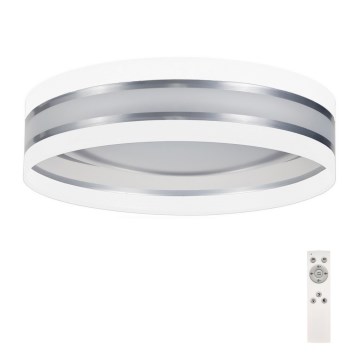 Iluminação de teto LED com regulação SMART CORAL LED/24W/230V branco/prateado + controlo remoto