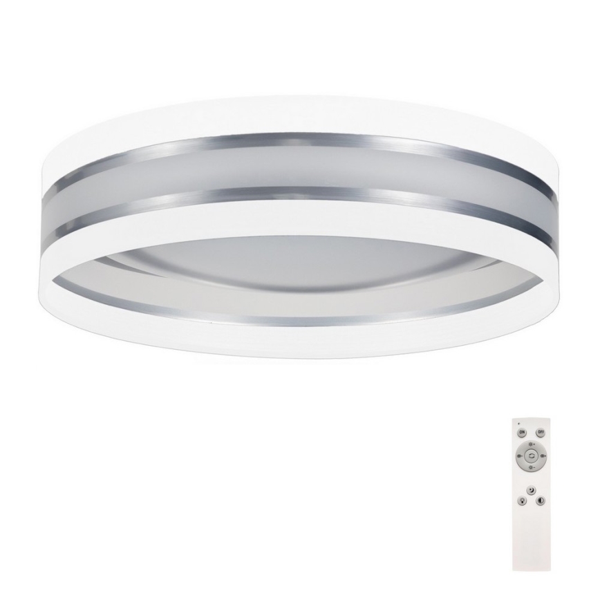 Iluminação de teto LED com regulação SMART CORAL LED/24W/230V branco/prateado + controlo remoto