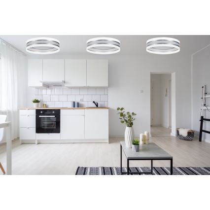 Iluminação de teto LED com regulação SMART CORAL LED/24W/230V branco/prateado + controlo remoto
