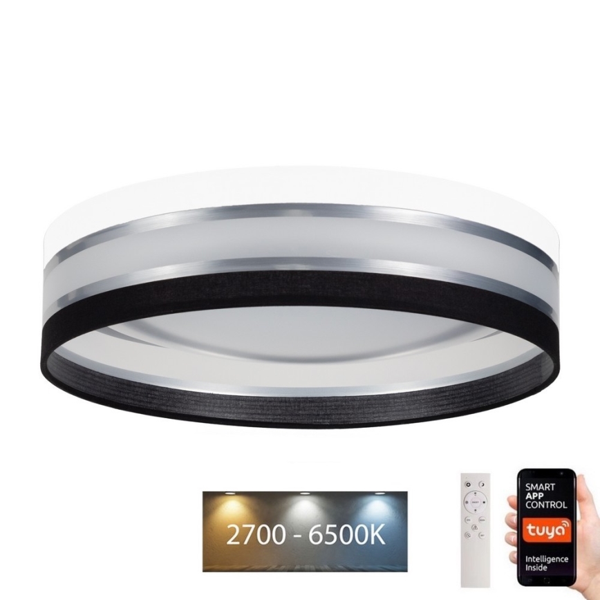 Iluminação de teto LED com regulação SMART CORAL LED/24W/230V Wi-Fi Tuya preto/branco + comando
