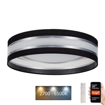 Iluminação de teto LED com regulação SMART CORAL LED/24W/230V Wi-Fi Tuya preto + controlo remoto