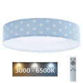 Iluminação de teto LED com regulação SMART GALAXY KIDS LED/24W/230V 3000-6500K estrelas azul/branco + controlo remoto
