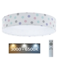 Iluminação de teto LED com regulação SMART GALAXY KIDS LED/24W/230V 3000-6500K pontos colorido + controlo remoto