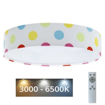 Iluminação de teto LED com regulação SMART GALAXY KIDS LED/24W/230V 3000-6500K pontos colorido + controlo remoto