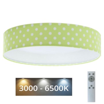 Iluminação de teto LED com regulação SMART GALAXY KIDS LED/24W/230V 3000-6500K pontos verde/branco + controlo remoto