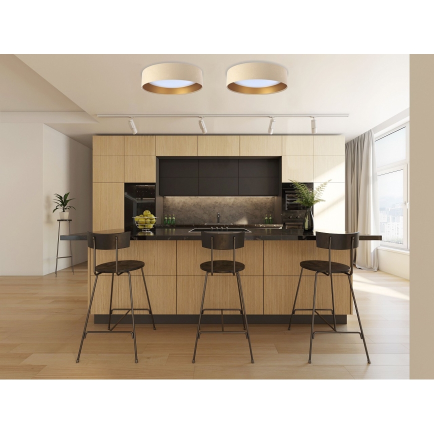 Iluminação de teto LED com regulação SMART GALAXY LED/24W/230V bege/dourado 3000-6500K + CR