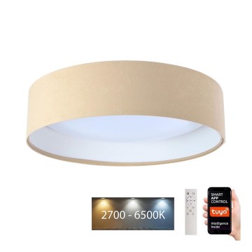 Iluminação de teto LED com regulação SMART GALAXY LED/24W/230V d. 45 cm 2700-6500K Wi-Fi Tuya bege/branco + controlo remoto