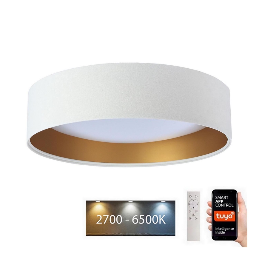 Iluminação de teto LED com regulação SMART GALAXY LED/24W/230V d. 45 cm 2700-6500K Wi-Fi Tuya branco/dourado + controlo remoto