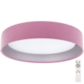Iluminação de teto LED com regulação SMART GALAXY LED/24W/230V rosa/prateado 3000-6500K + controlo remoto