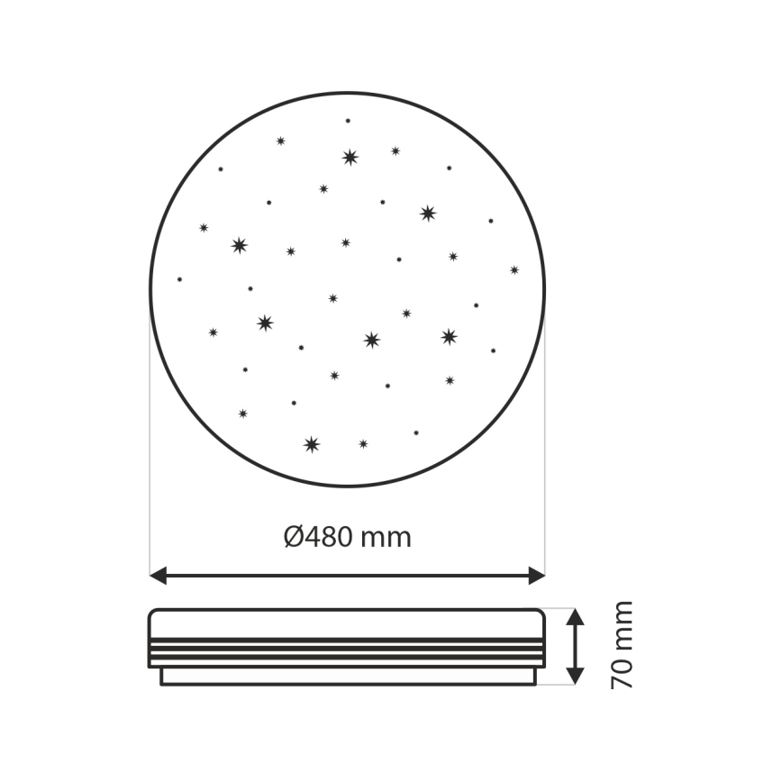 Iluminação de teto LED com regulação VENTA LED/36W/230V 2700-6500K diâmetro 48 cm + comando