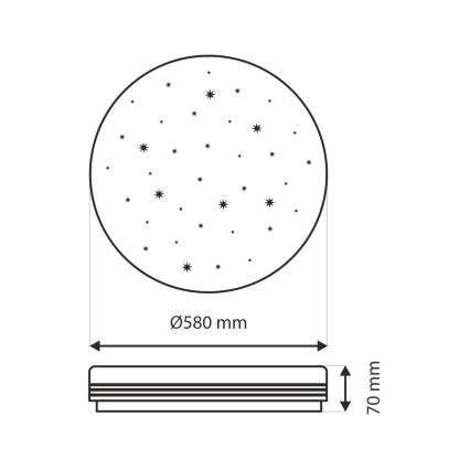 Iluminação de teto LED com regulação VENTA LED/60W/230V 2700-6500K diâmetro 58 cm + comando