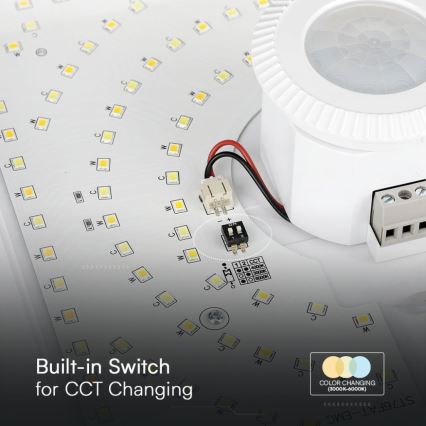 Iluminação de teto LED com sensor SAMSUNG CHIP LED/12W/230V 3000/4000/6000K branco