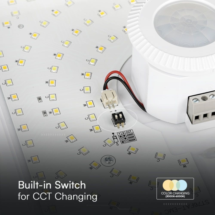 Iluminação de teto LED com sensor SAMSUNG CHIP LED/12W/230V 3000/4000/6000K branco